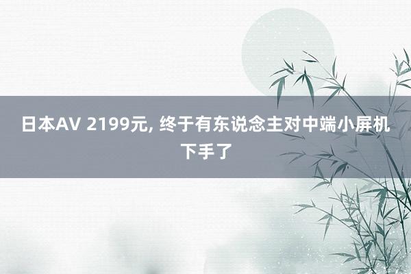 日本AV 2199元， 终于有东说念主对中端小屏机下手了