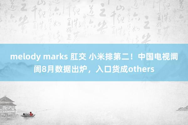 melody marks 肛交 小米排第二！中国电视阛阓8月数据出炉，入口货成others