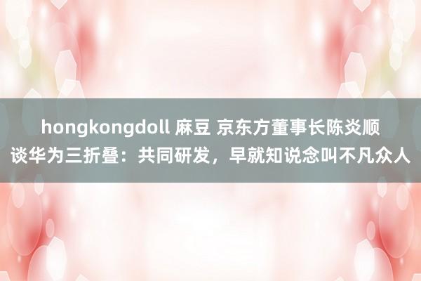 hongkongdoll 麻豆 京东方董事长陈炎顺谈华为三折叠：共同研发，早就知说念叫不凡众人