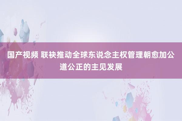 国产视频 联袂推动全球东说念主权管理朝愈加公道公正的主见发展