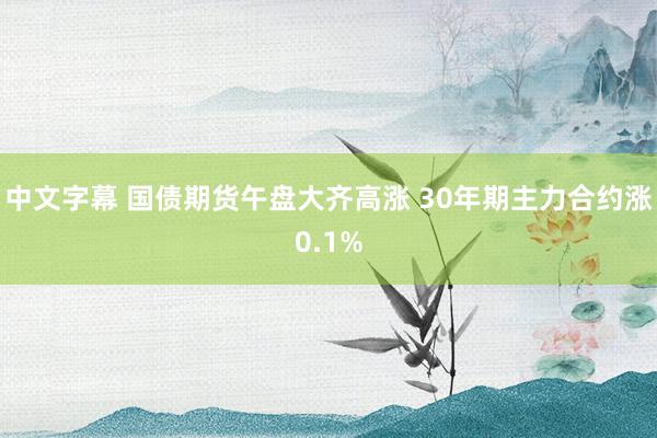 中文字幕 国债期货午盘大齐高涨 30年期主力合约涨0.1%