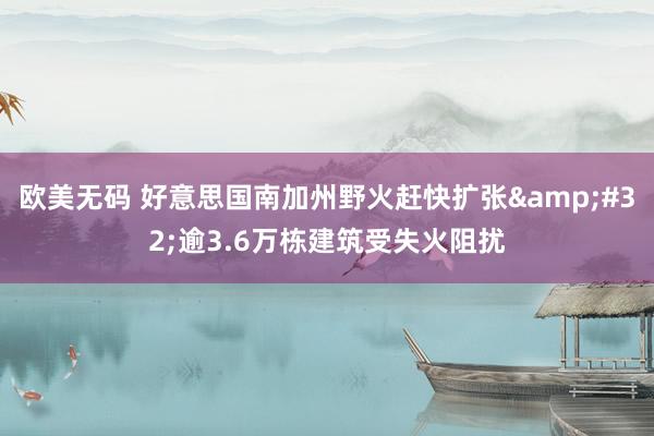 欧美无码 好意思国南加州野火赶快扩张&#32;逾3.6万栋建筑受失火阻扰