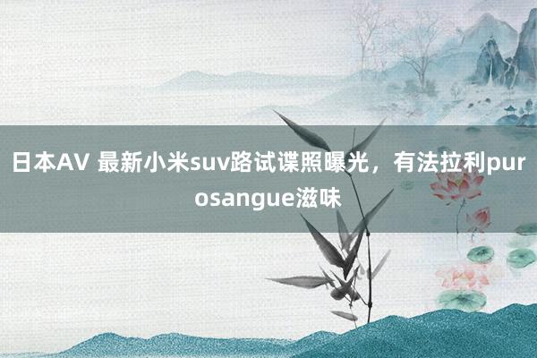 日本AV 最新小米suv路试谍照曝光，有法拉利purosangue滋味