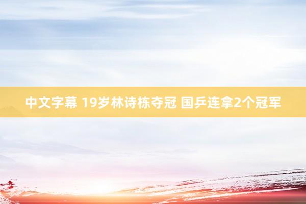 中文字幕 19岁林诗栋夺冠 国乒连拿2个冠军