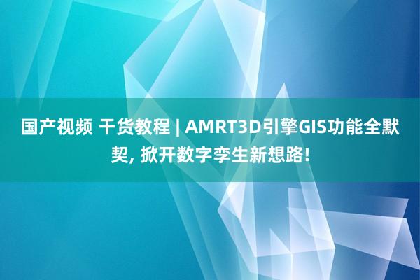 国产视频 干货教程 | AMRT3D引擎GIS功能全默契， 掀开数字孪生新想路!