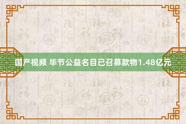 国产视频 毕节公益名目已召募款物1.48亿元