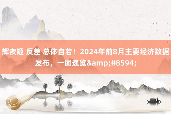 辉夜姬 反差 总体自若！2024年前8月主要经济数据发布，一图速览&#8594;