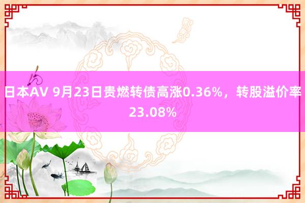 日本AV 9月23日贵燃转债高涨0.36%，转股溢价率23.08%