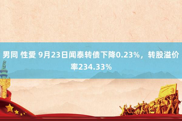 男同 性愛 9月23日闻泰转债下降0.23%，转股溢价率234.33%