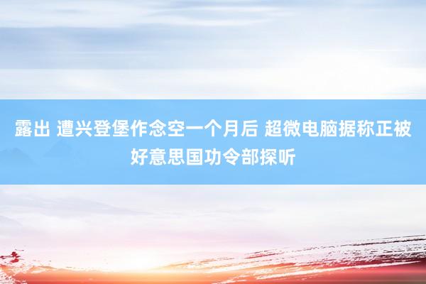 露出 遭兴登堡作念空一个月后 超微电脑据称正被好意思国功令部探听