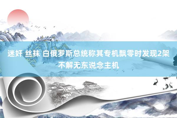 迷奸 丝袜 白俄罗斯总统称其专机飘零时发现2架不解无东说念主机