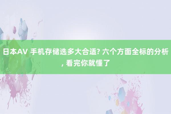 日本AV 手机存储选多大合适? 六个方面全标的分析， 看完你就懂了