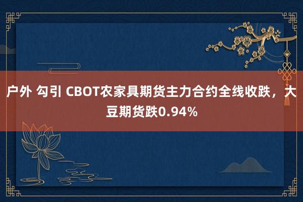 户外 勾引 CBOT农家具期货主力合约全线收跌，大豆期货跌0.94%