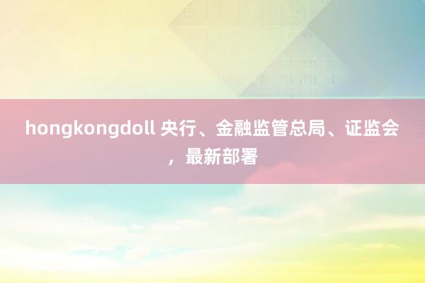 hongkongdoll 央行、金融监管总局、证监会，最新部署