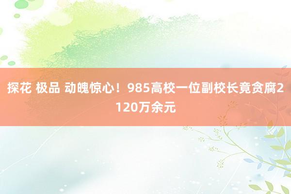 探花 极品 动魄惊心！985高校一位副校长竟贪腐2120万余元