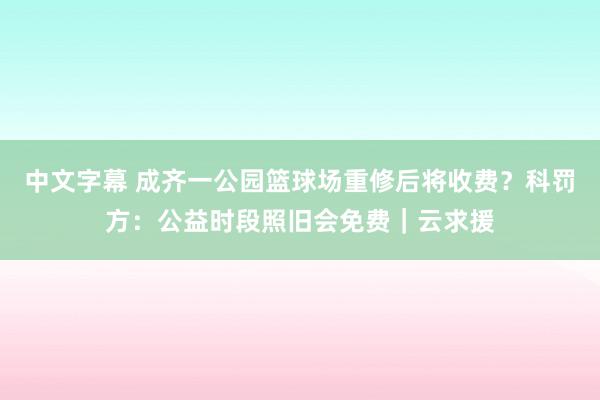 中文字幕 成齐一公园篮球场重修后将收费？科罚方：公益时段照旧会免费｜云求援