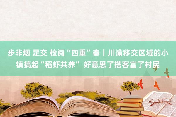 步非烟 足交 检阅“四重”奏丨川渝移交区域的小镇搞起“稻虾共养” 好意思了搭客富了村民