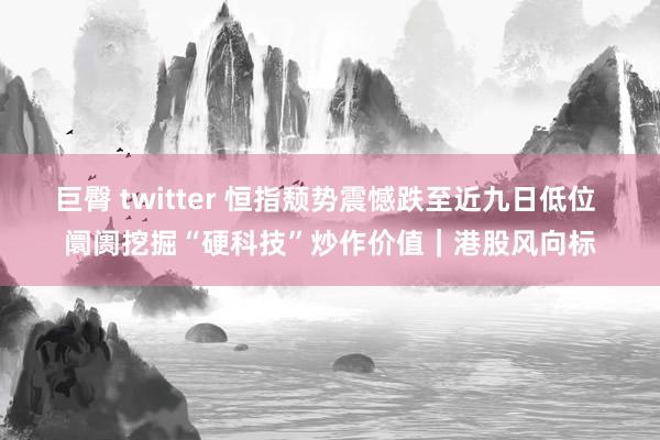 巨臀 twitter 恒指颓势震憾跌至近九日低位 阛阓挖掘“硬科技”炒作价值｜港股风向标