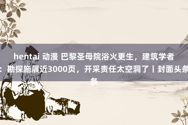 hentai 动漫 巴黎圣母院浴火更生，建筑学者：勘探施展近3000页，开采责任太空洞了丨封面头条